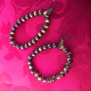 NEW Two Tigers Eye beaded elastic power band bracelets